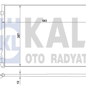 KLİMA RADYATÖRÜ KONDENSER/BRAZING (AL/AL)/543X367X16/KURUTUCU İLE 1.2I 1.4I 1.3DMTJ FIAT 500/500L/PANDA/FORD KA 07-